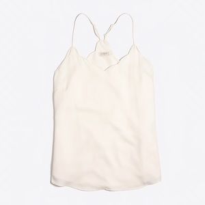 J Crew White Scalloped Cami/Tank Size 6